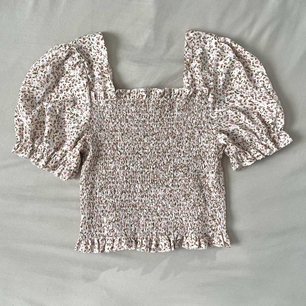 Cottagecore Floral Cropped Blouse